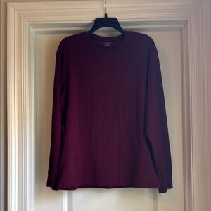 Polo by Ralph Lauren Men's Deep Burgundy Long Sleeve Tee
